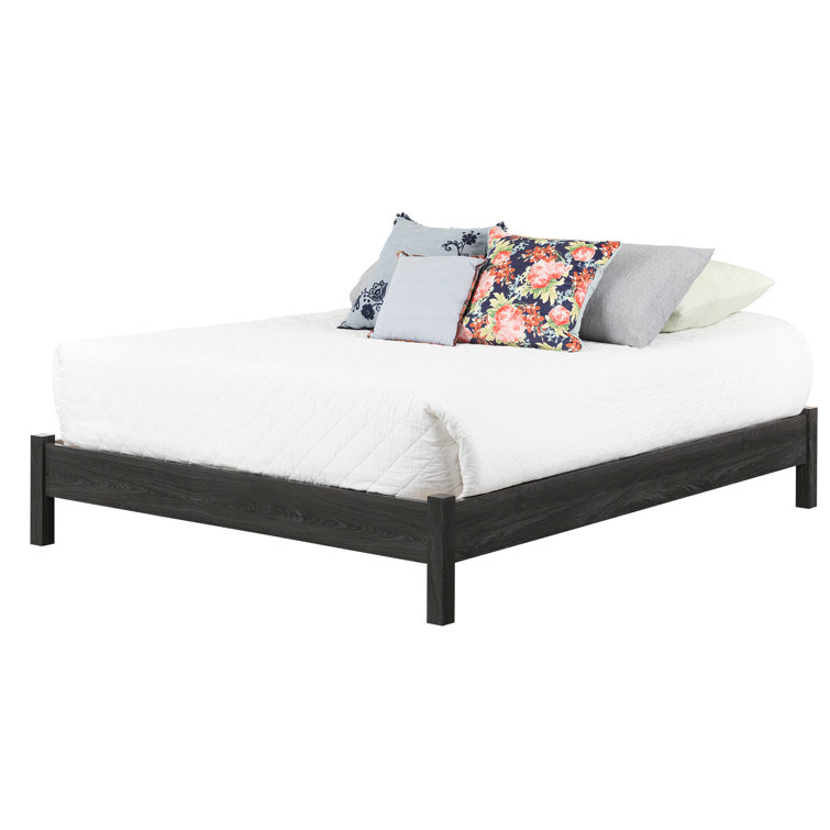 Queen Gray Oak Low Profile Platform Bed Frame