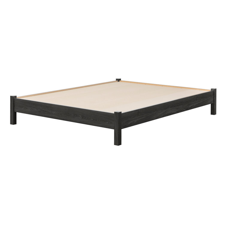 Queen Gray Oak Low Profile Platform Bed Frame