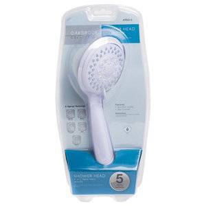 OakBrook White PVC 5-Settings Handheld Showerhead with 60" Hose