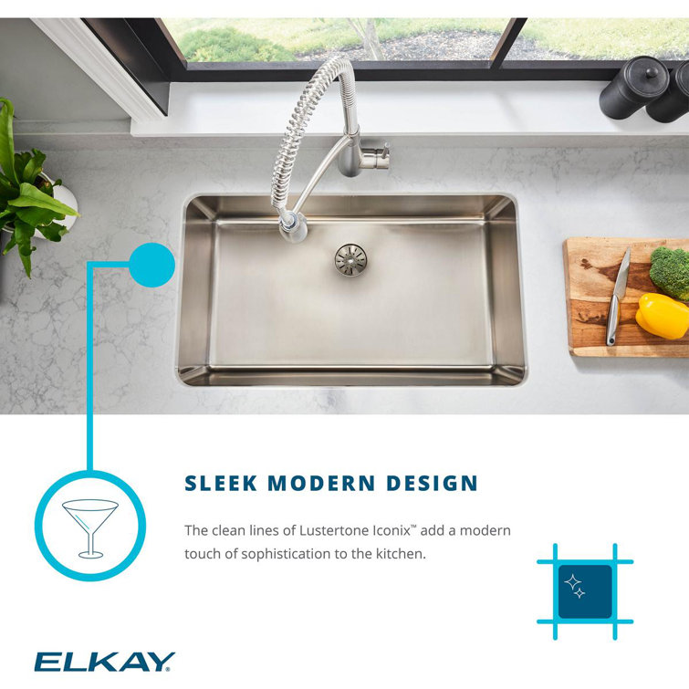 Lustrous Satin Stainless Steel Single Bowl Undermount Sink
