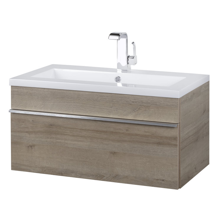 Arlie 30'' Brown Wall-Mount Single Sink Vanity
