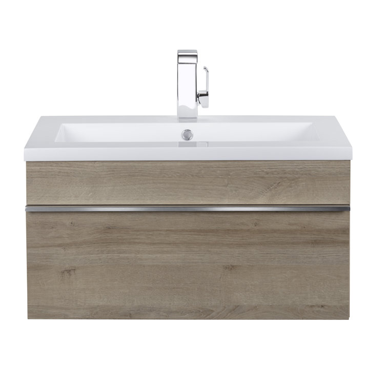 Arlie 30'' Brown Wall-Mount Single Sink Vanity