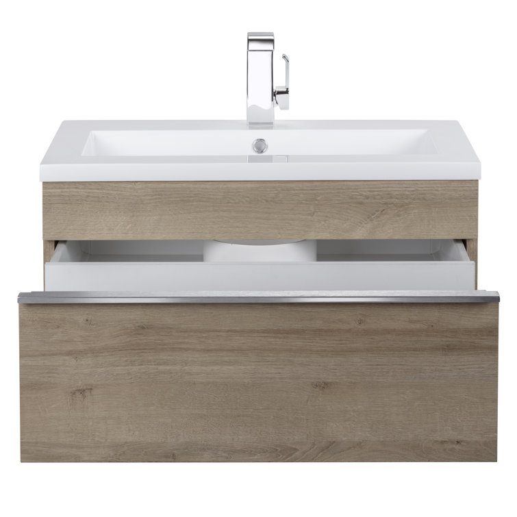 Arlie 30'' Brown Wall-Mount Single Sink Vanity