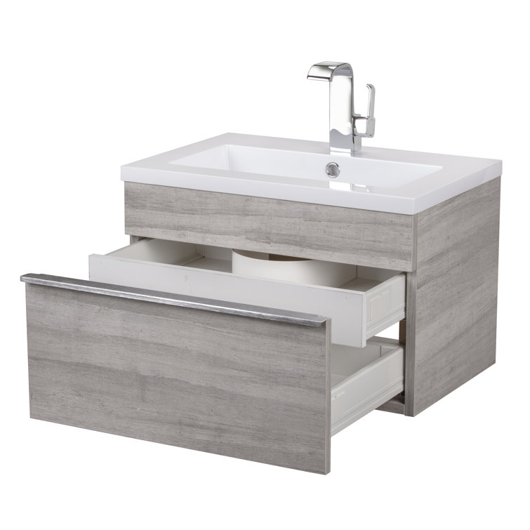 Arlie 24'' Single Sink Bathroom Vanity with Cultured Marble Top