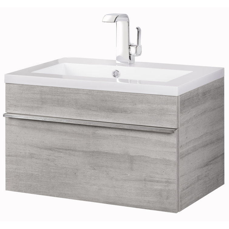 Arlie 24'' Single Sink Bathroom Vanity with Cultured Marble Top