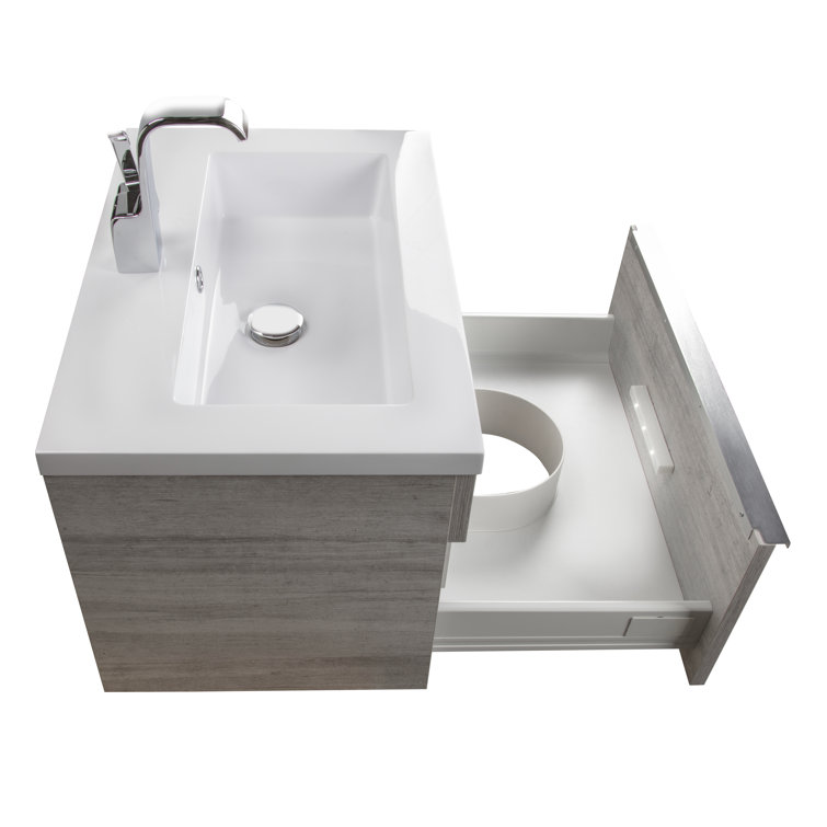 Arlie 24'' Single Sink Bathroom Vanity with Cultured Marble Top