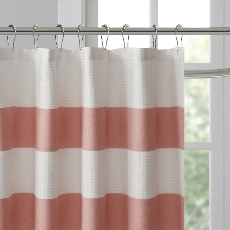 Charcoal and White Waffle Weave Fabric Shower Curtain, 72x72