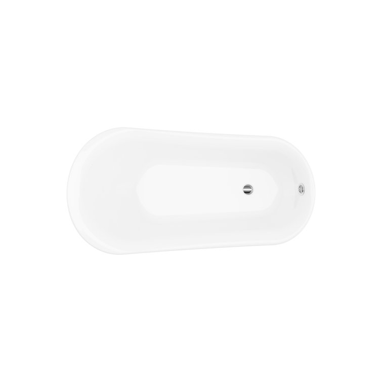 Elegant White Acrylic Clawfoot Freestanding Bathtub with Chrome Faucet