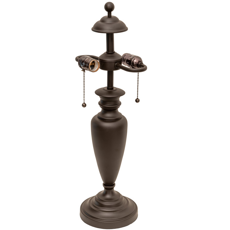 Craftsman Brown Finish 18" Saturn Accent Table Lamp with Iridescent Beige Shade