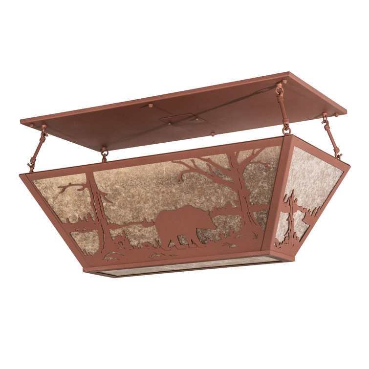 Rustic Copper Globe 6-Light Indoor/Outdoor Flush Mount