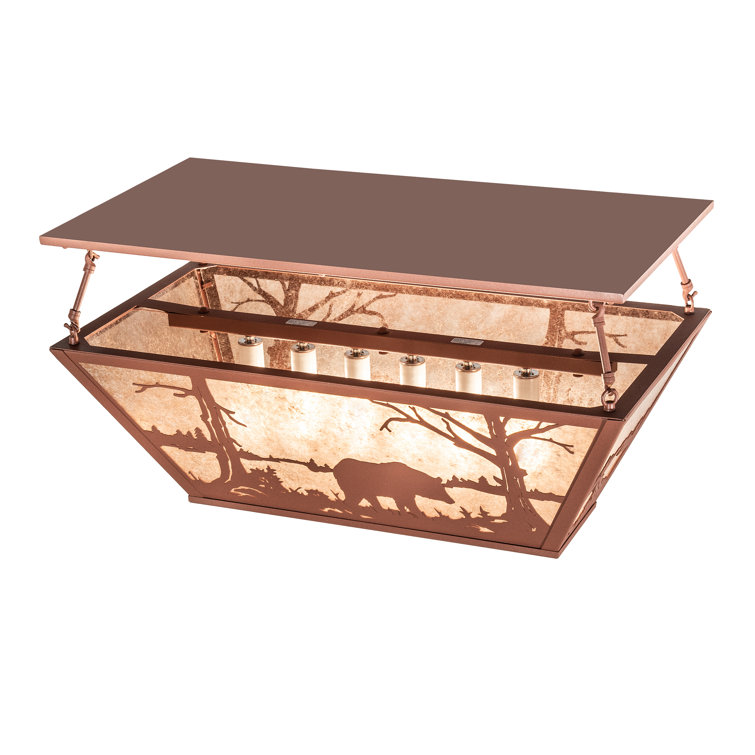 Rustic Copper Globe 6-Light Indoor/Outdoor Flush Mount
