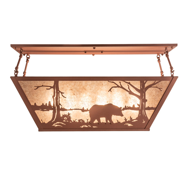 Rustic Copper Globe 6-Light Indoor/Outdoor Flush Mount