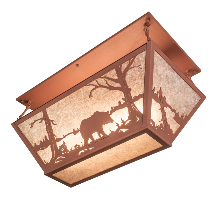 Rustic Copper Globe 6-Light Indoor/Outdoor Flush Mount