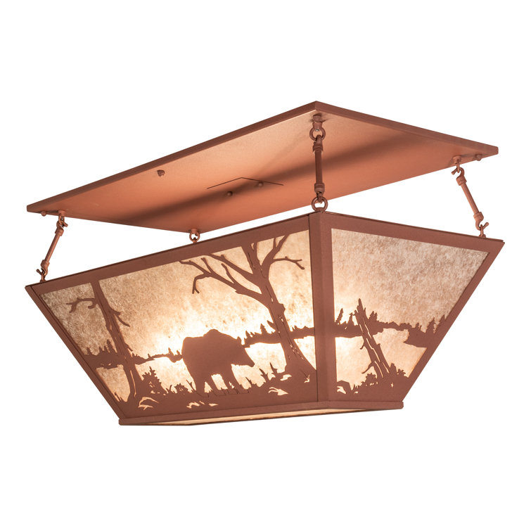 Rustic Copper Globe 6-Light Indoor/Outdoor Flush Mount