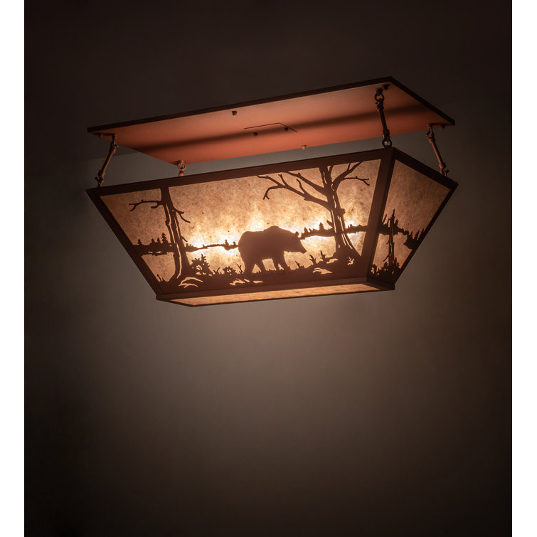 Rustic Copper Globe 6-Light Indoor/Outdoor Flush Mount