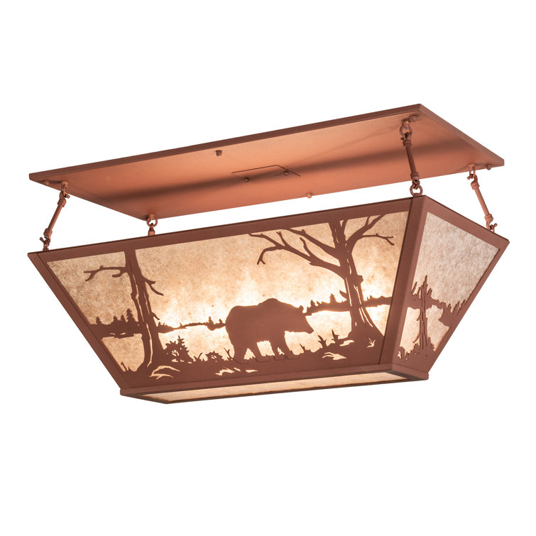 Rustic Copper Globe 6-Light Indoor/Outdoor Flush Mount