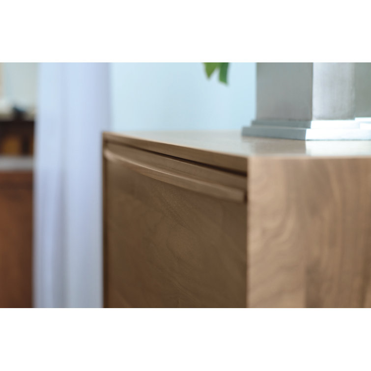 Walnut Vertical 2-Drawer Solid Wood File Cabinet