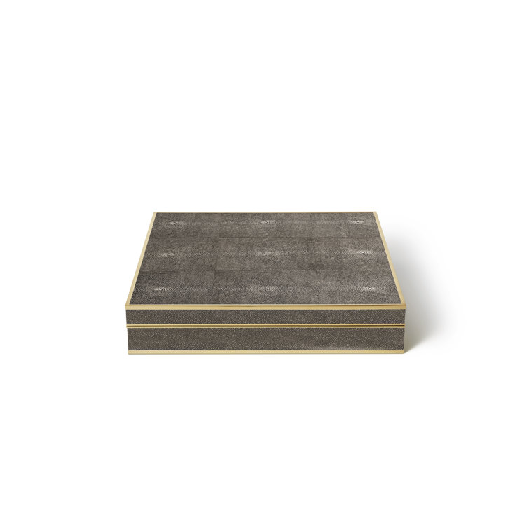 Chocolate Shagreen and Burled Wood Chess Set