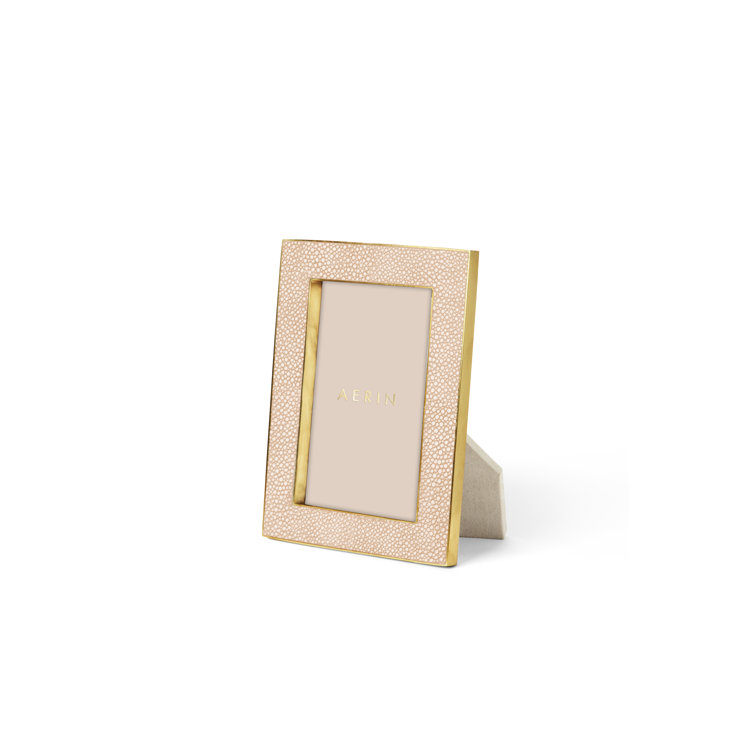 Gray Shagreen 8x10 Frame with Gold Embellishments