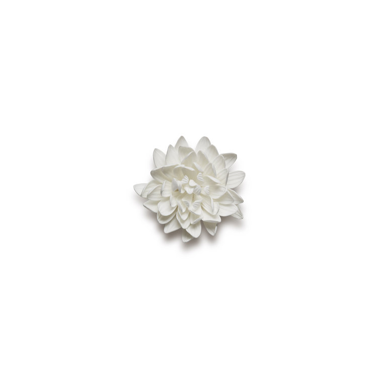 Handmade White Porcelain Dahlia Flower Sculpture