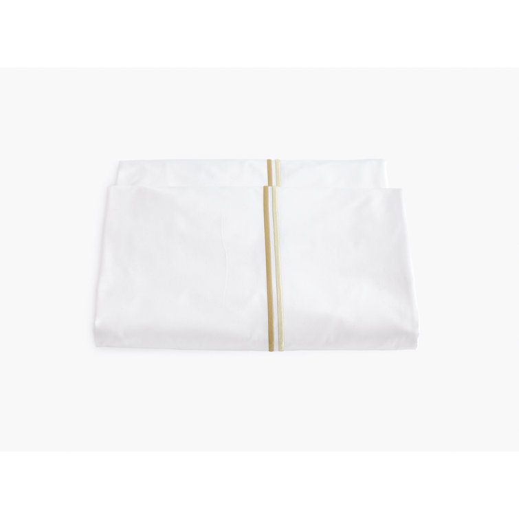King Champagne Cotton Embroidered Percale Duvet Cover Set