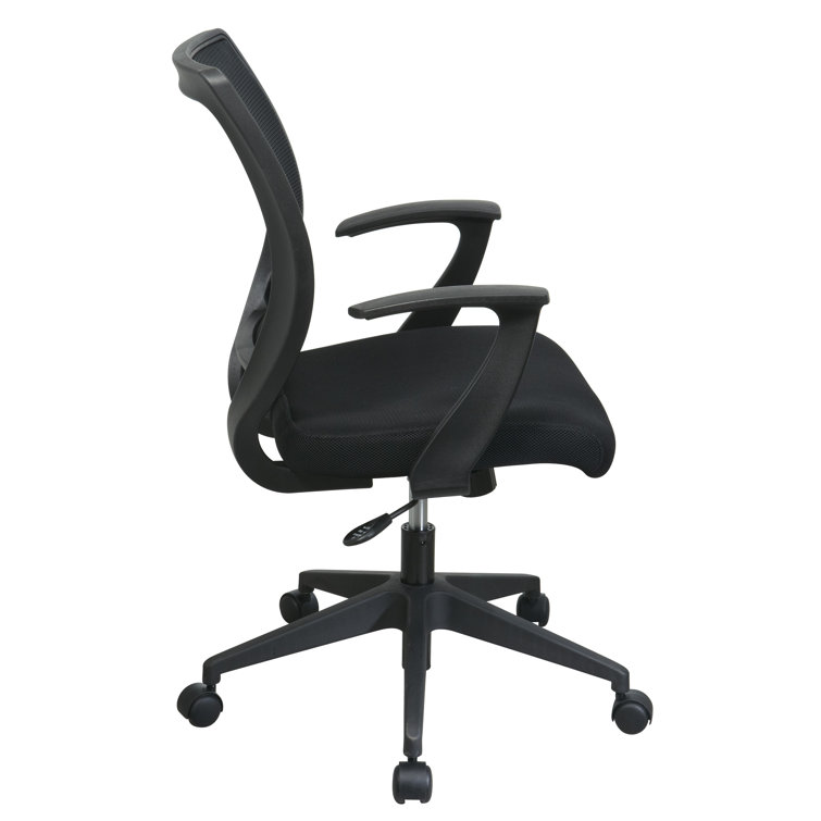 ErgoComfort Black Mesh Swivel Task Chair with Fixed Arms