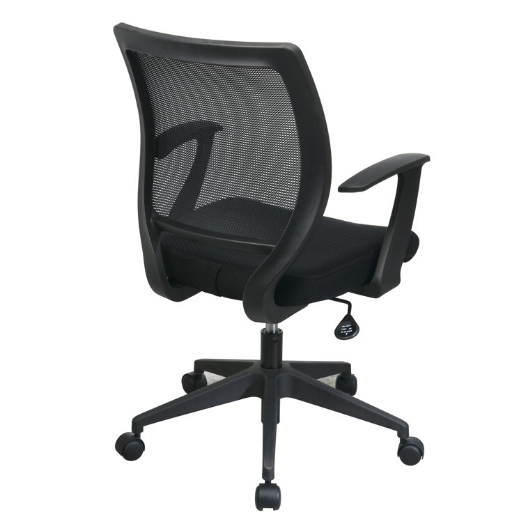 ErgoComfort Black Mesh Swivel Task Chair with Fixed Arms