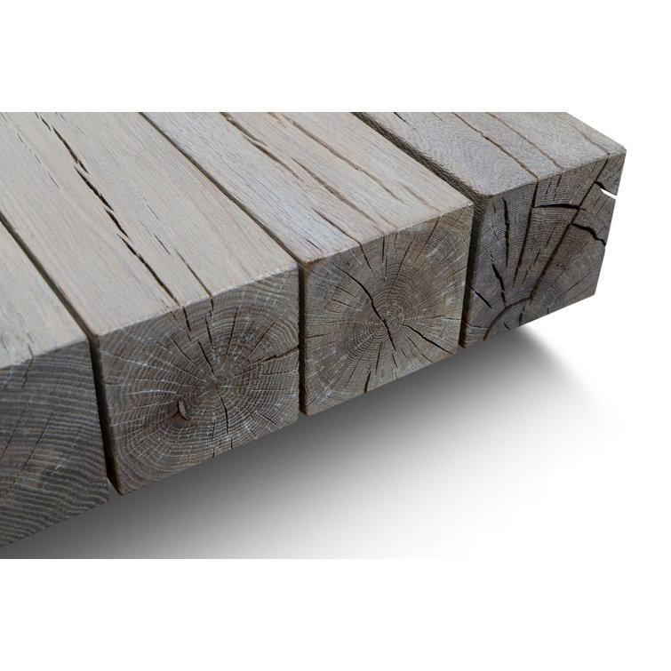 Oak Array Rectangular Solid Wood Coffee Table with Natural Edge