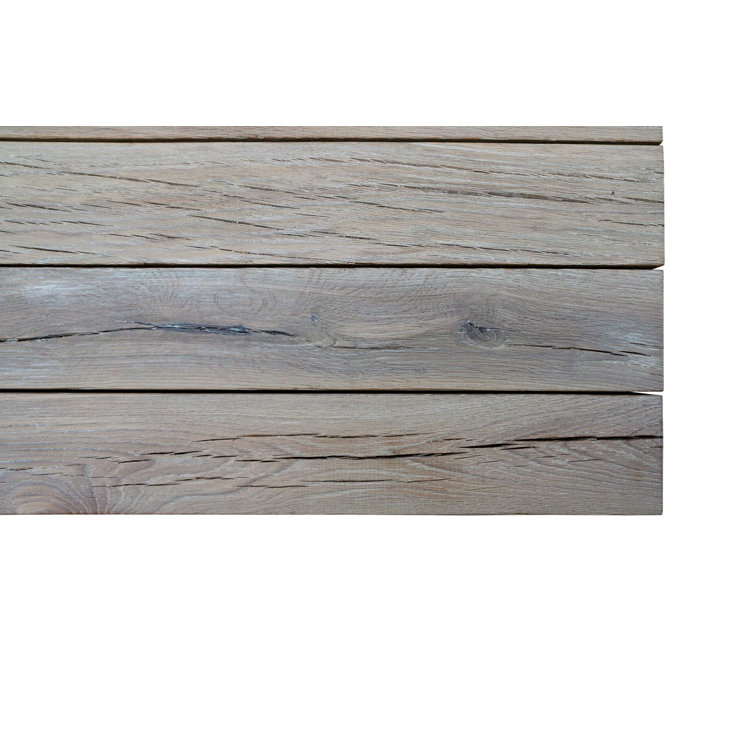 Oak Array Rectangular Solid Wood Coffee Table with Natural Edge