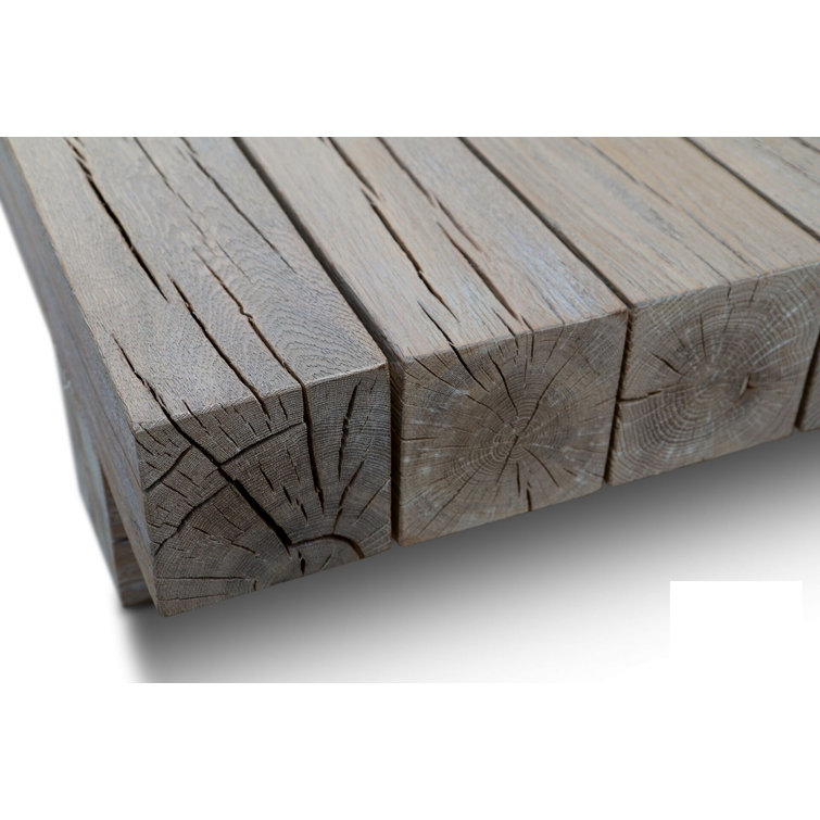 Oak Array Rectangular Solid Wood Coffee Table with Natural Edge