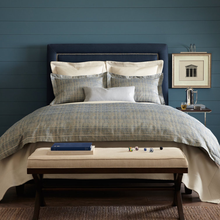 Biagio Blue Twin Cotton Reversible Duvet Cover