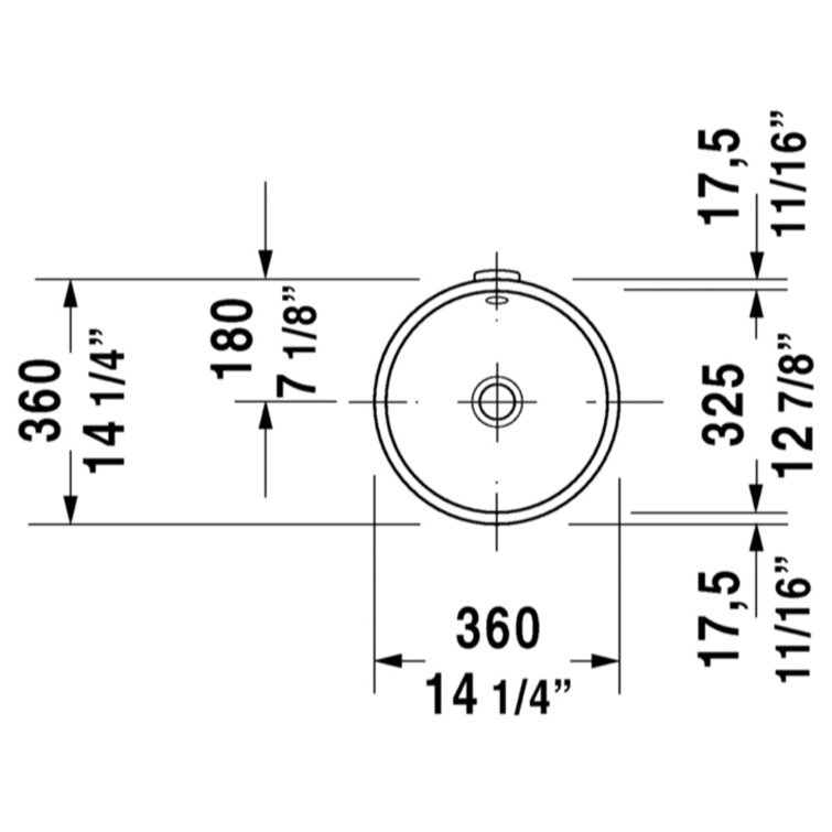 White Ceramic Circular Undermount Bathroom Sink with Overflow