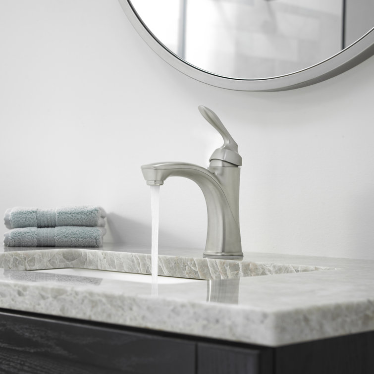 Brushed Nickel Single Handle High Arc Bathroom Faucet