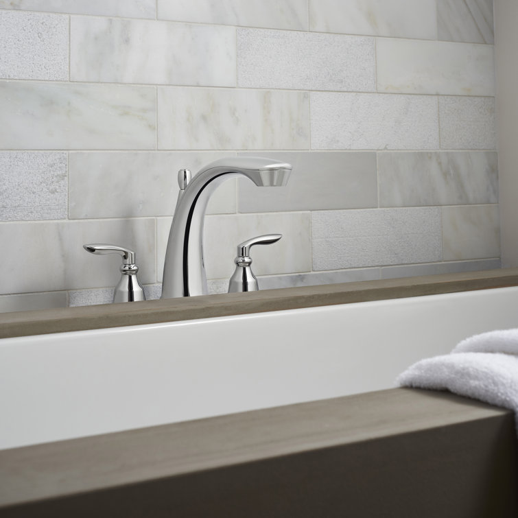 Avalon Polished Chrome Double Handle Roman Tub Faucet