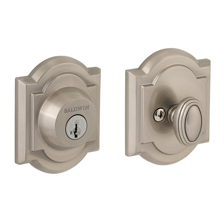 Satin Nickel Single Cylinder Arched Deadbolt with SmartKey