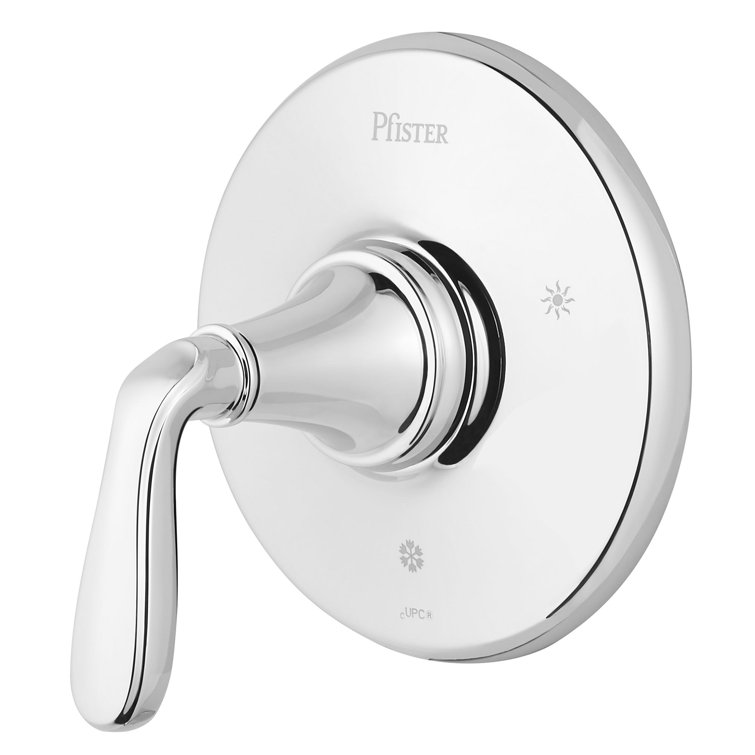 Polished Chrome Wall-Mounted Lever Handle Tub Trim