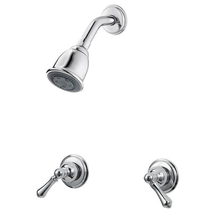 Polished Chrome Dual Function Wall Mounted Tub and Shower Faucet