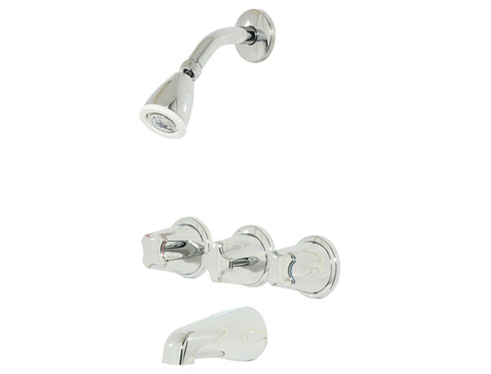 Polished Chrome Dual Function Tub and Shower Faucet Set