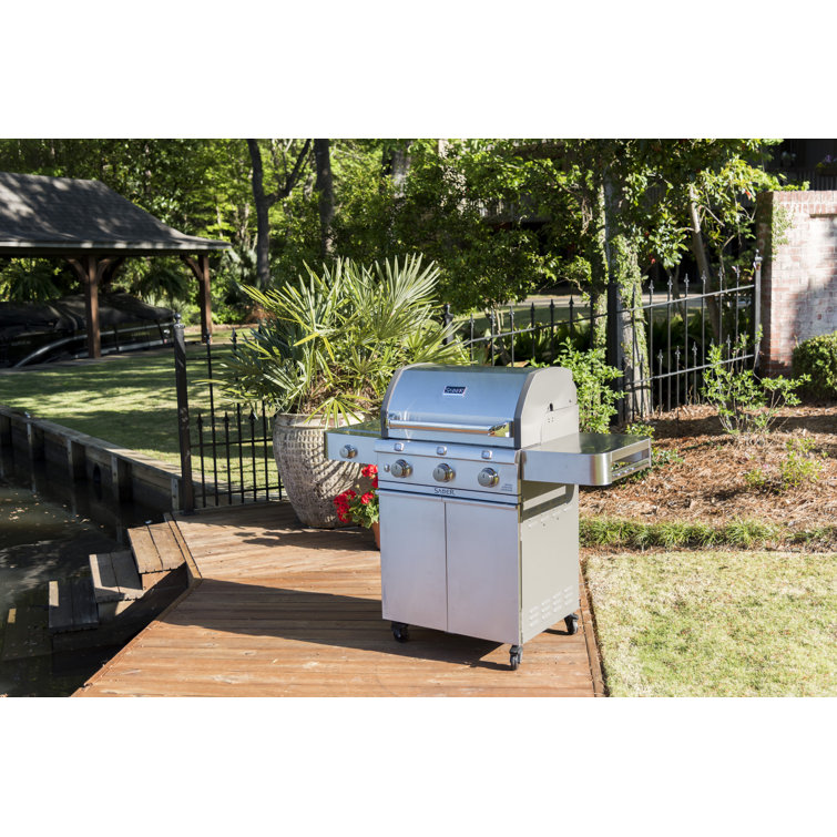 Saber Stainless Steel 3-Burner Propane Gas Grill with Side Burner