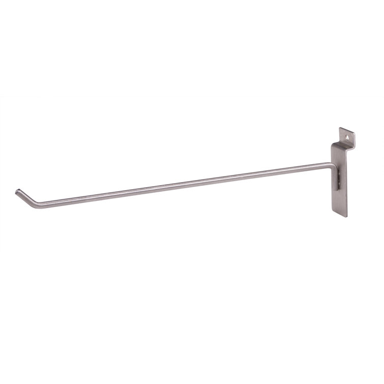 12-Inch Satin Nickel Metal Slatwall Hook