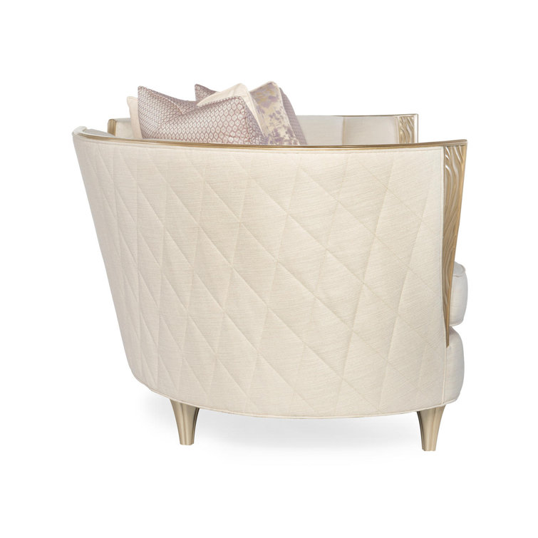 Adela 105'' Cream Velvet Upholstered Sofa with Flared Arms