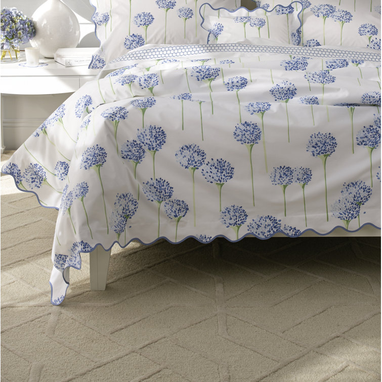 Charlotte Azure Embroidered Cotton-Polyester Standard Sham