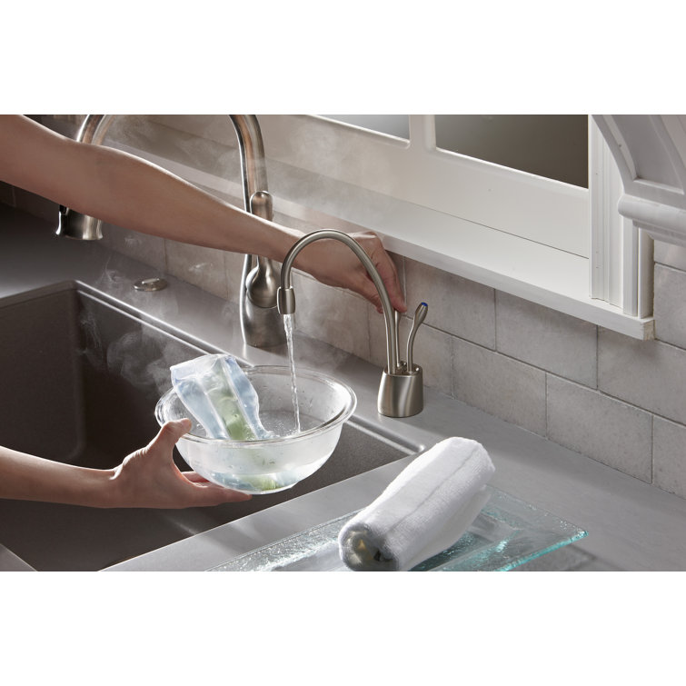 Satin Nickel Dual Handle Hot and Cold Water Dispenser