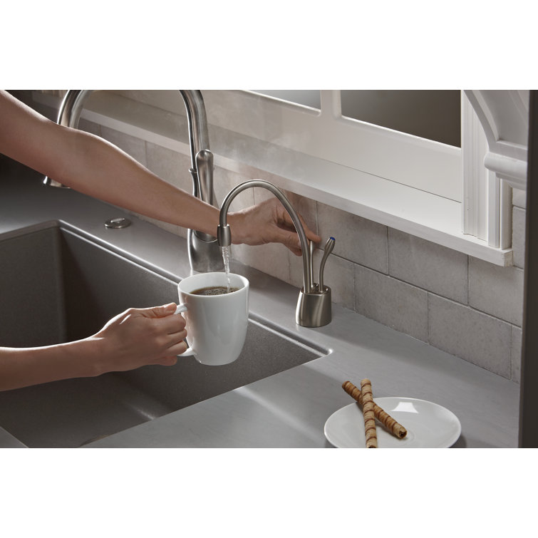 Satin Nickel Dual Handle Hot and Cold Water Dispenser