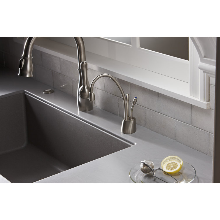 Satin Nickel Dual Handle Hot and Cold Water Dispenser