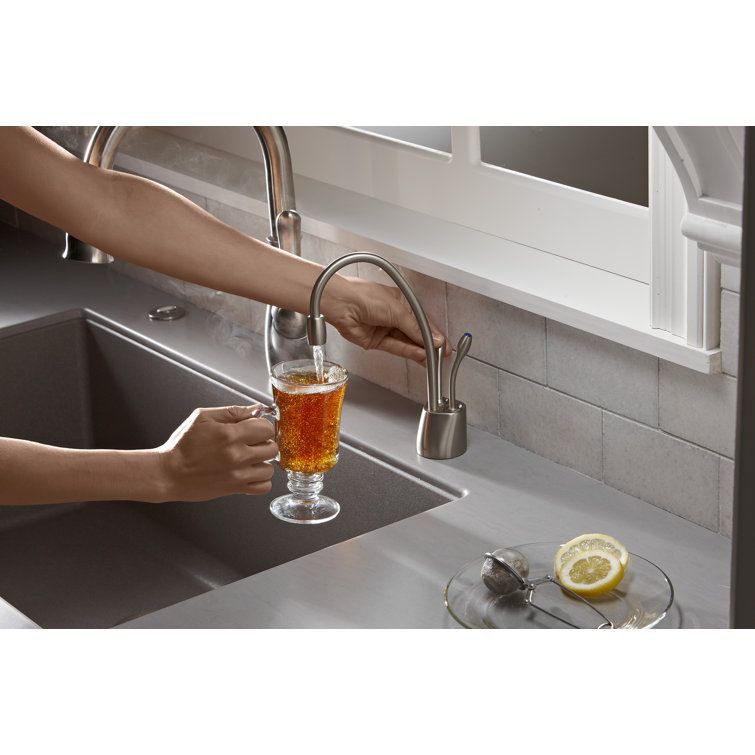 Satin Nickel Dual Handle Hot and Cold Water Dispenser