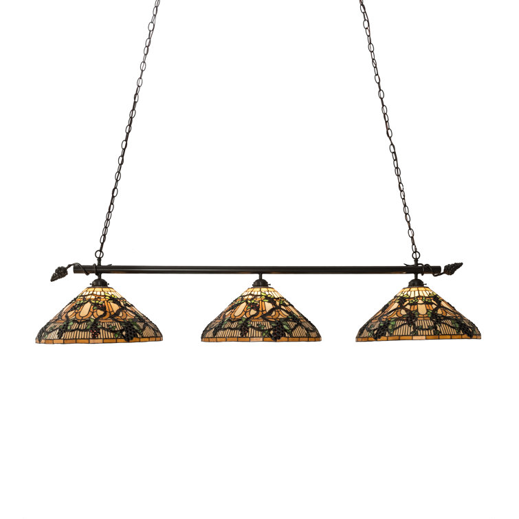 Timeless Bronze 72'' Stained Glass Kitchen Island Pendant