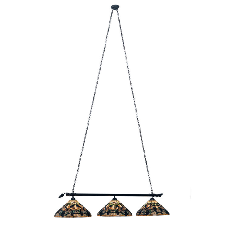 Timeless Bronze 72'' Stained Glass Kitchen Island Pendant