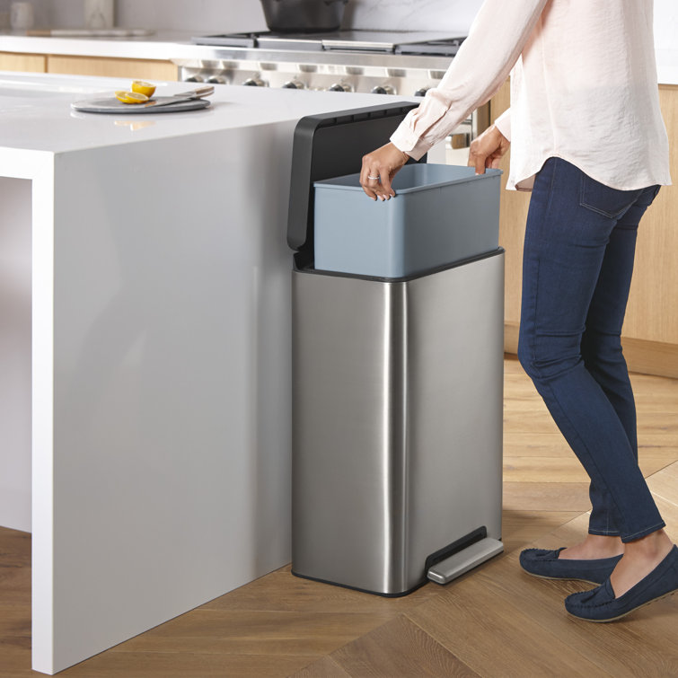 Stainless Steel 13 Gallon Fingerprint Resistant Kitchen Trash Can