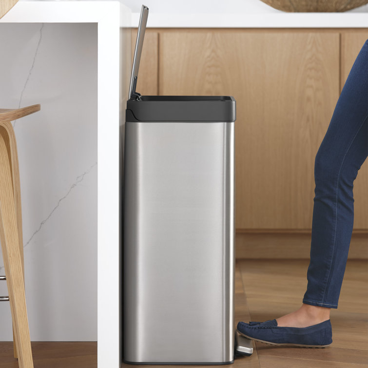 Stainless Steel 13 Gallon Fingerprint Resistant Kitchen Trash Can